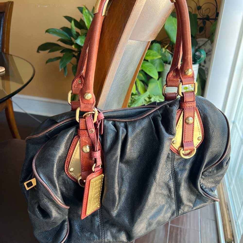 Black and Brown Leather Handbag